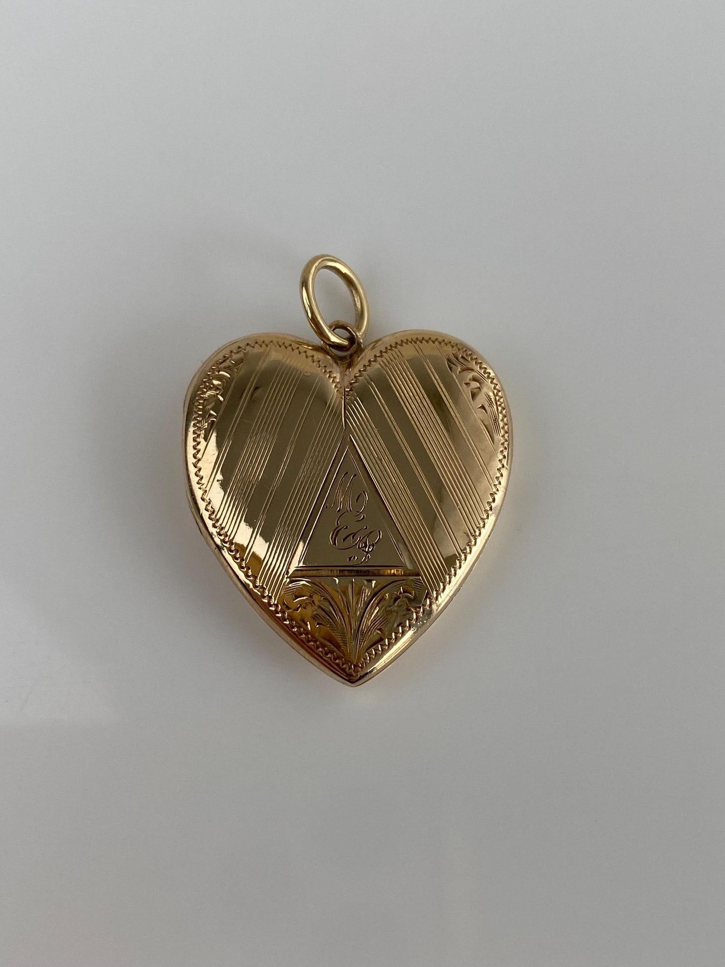 Vintage Solid 10k Yellow Gold Monogram Heart Locket Charm