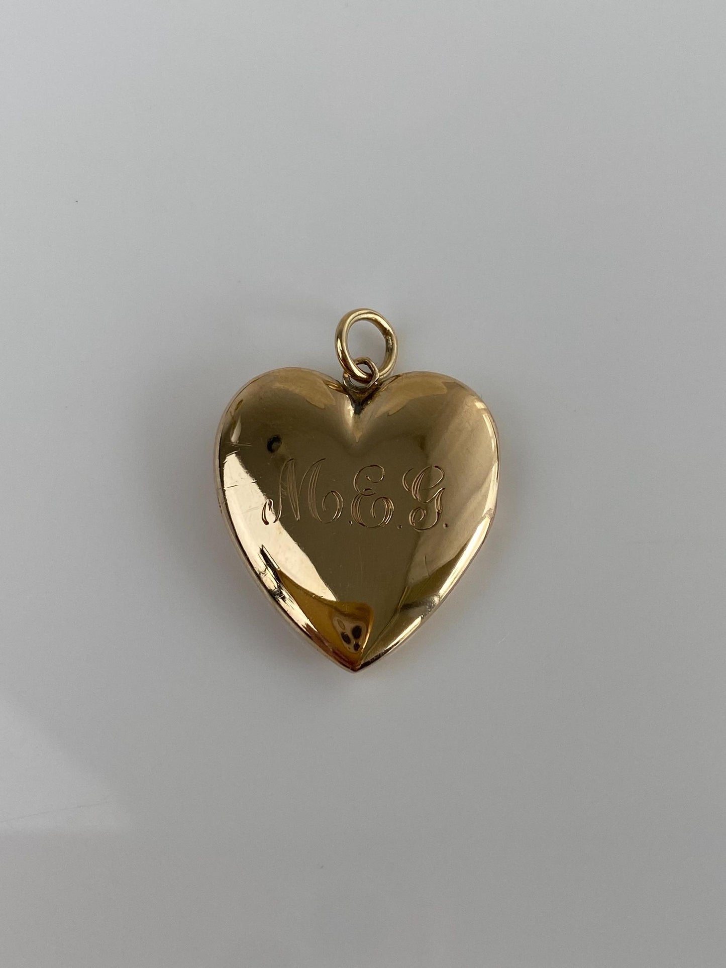 Vintage Solid 10k Yellow Gold Monogram Heart Locket Charm