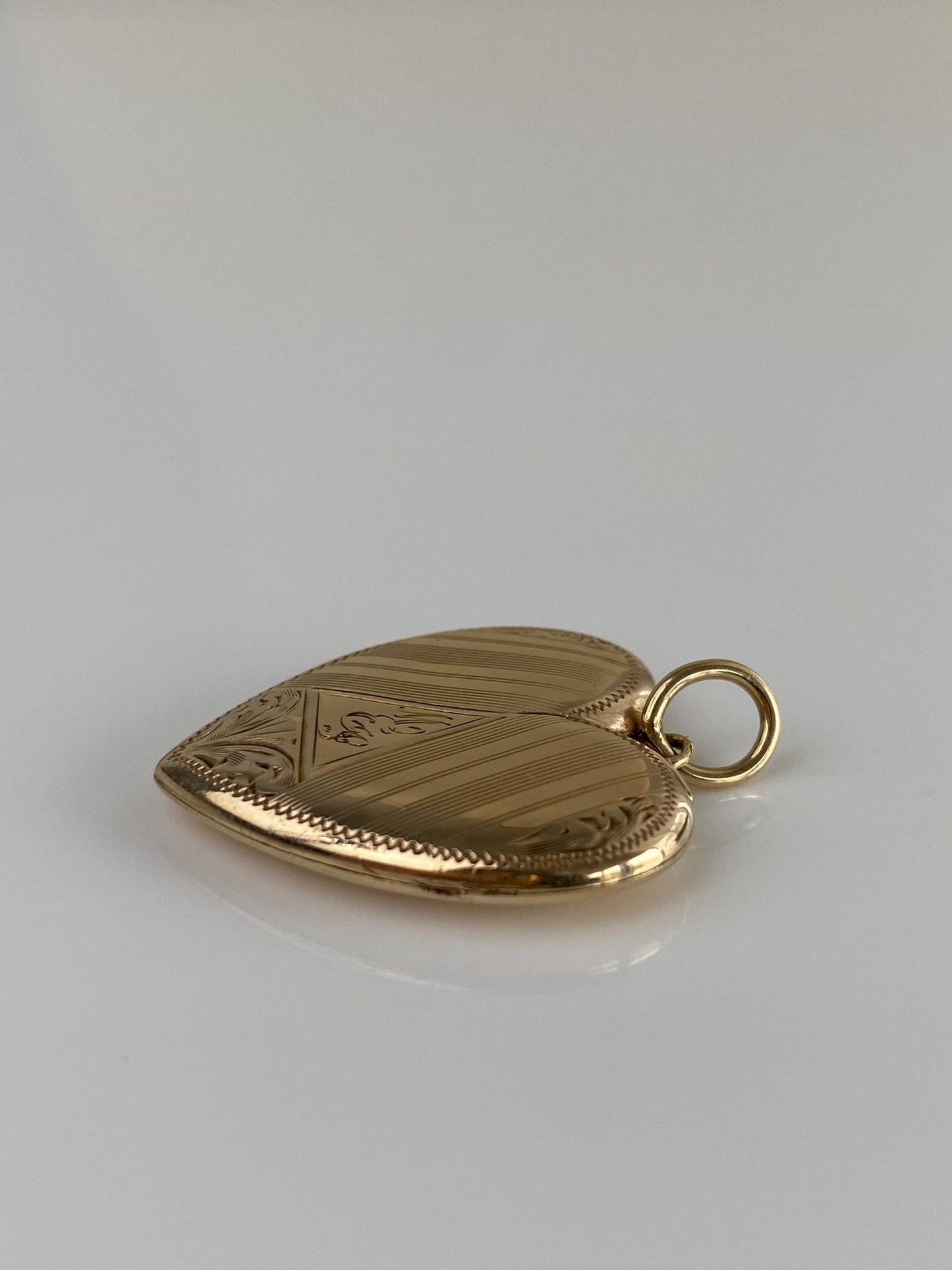 Vintage Solid 10k Yellow Gold Monogram Heart Locket Charm