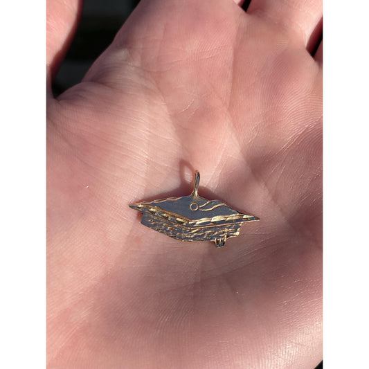 Vintage Solid 14k Yellow Gold Graduation Hat Charm