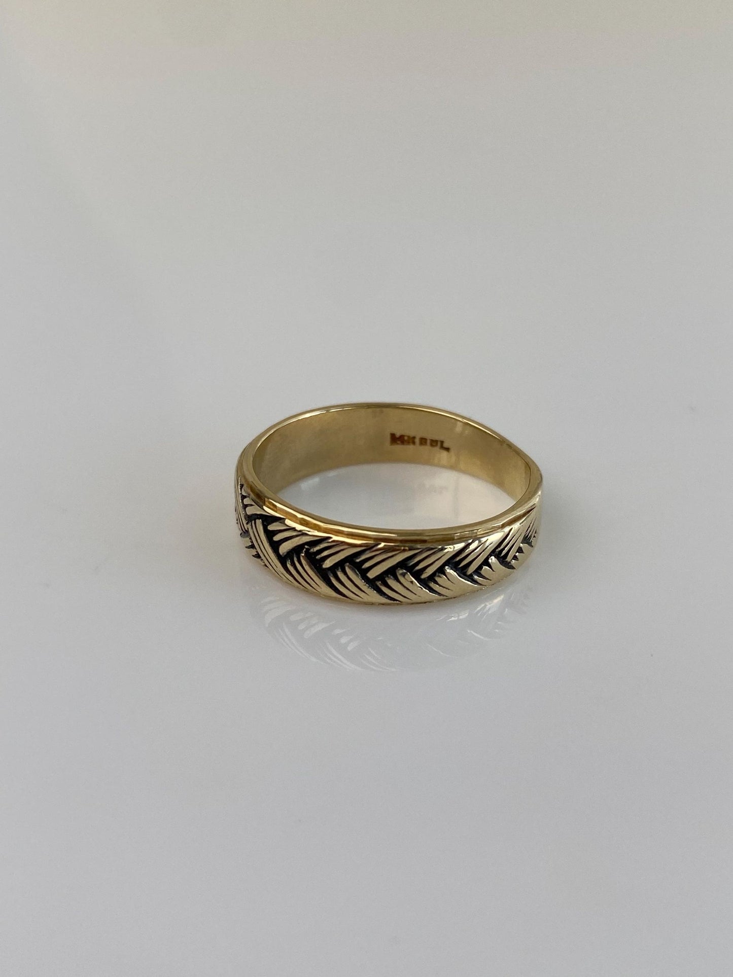Vintage Solid 14k Yellow Gold Braided Design Ring Band - Size 7.75