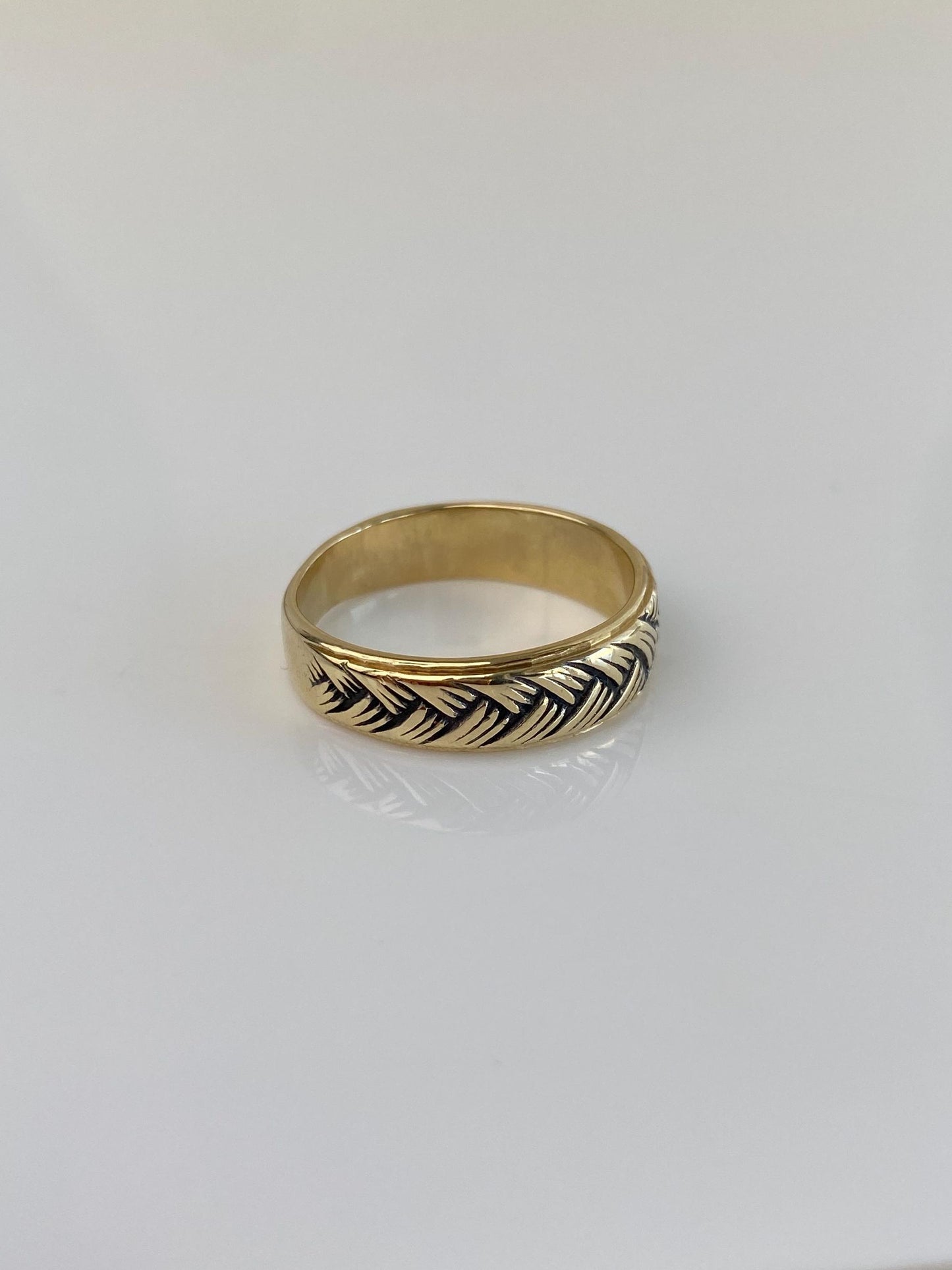 Vintage Solid 14k Yellow Gold Braided Design Ring Band - Size 7.75