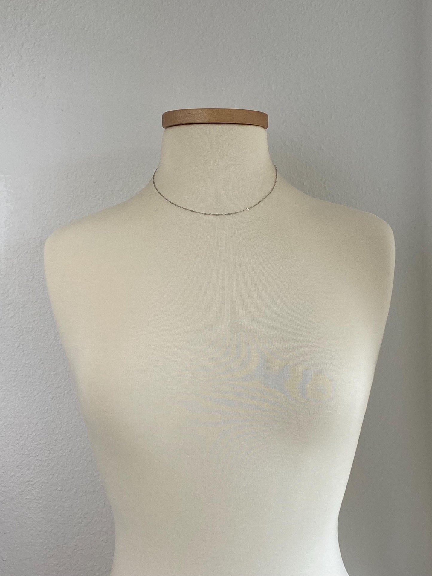 Vintage Solid 10k White Gold Dainty Fancy Chain Necklace - 16.75 inches