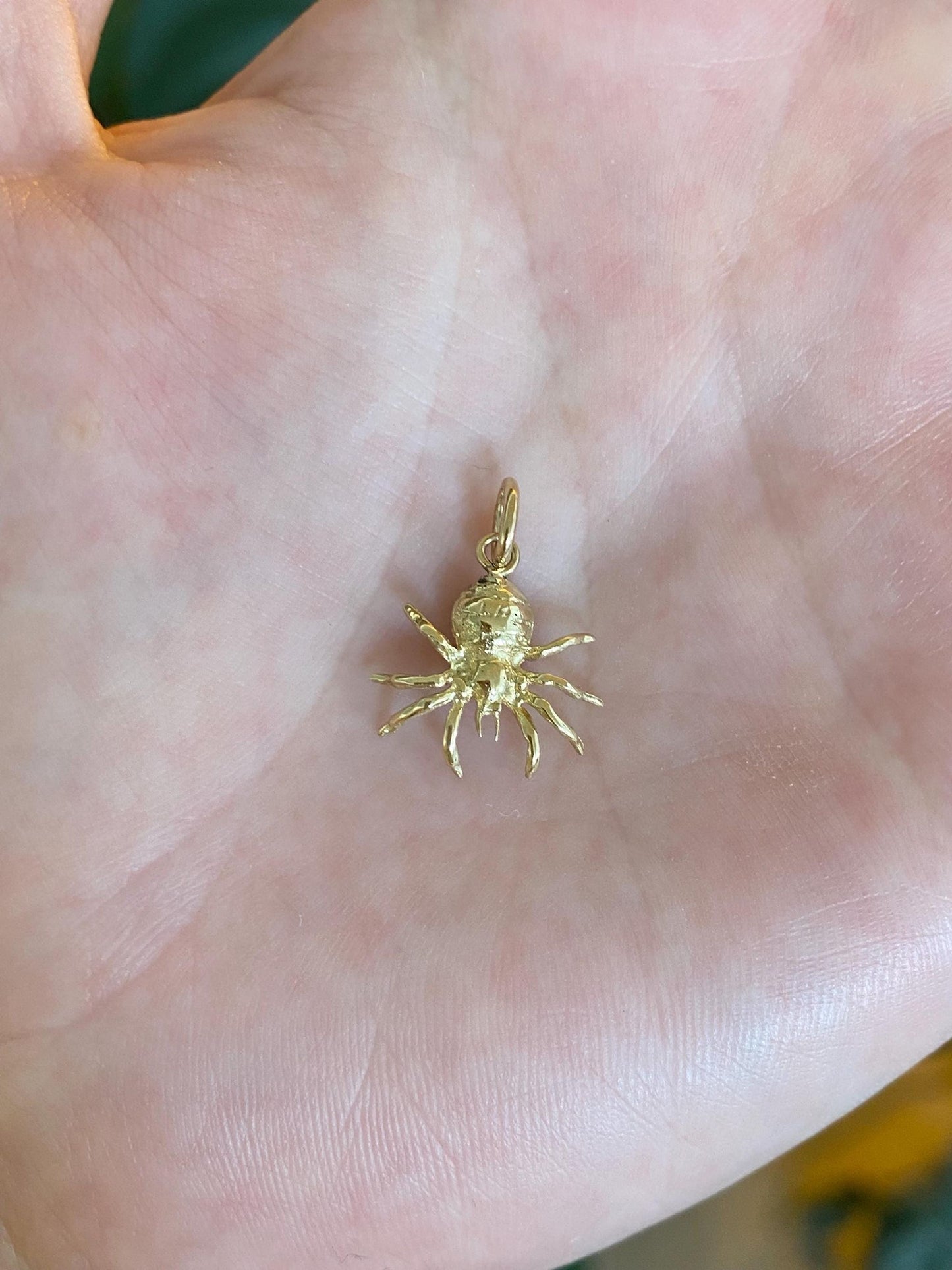 Vintage Solid 14k Yellow Gold Spider Charm