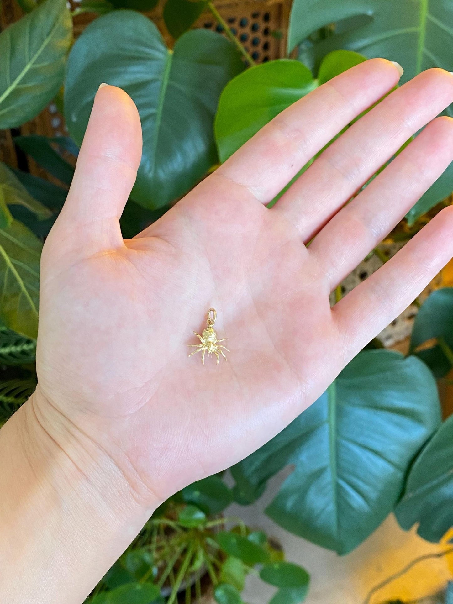 Vintage Solid 14k Yellow Gold Spider Charm