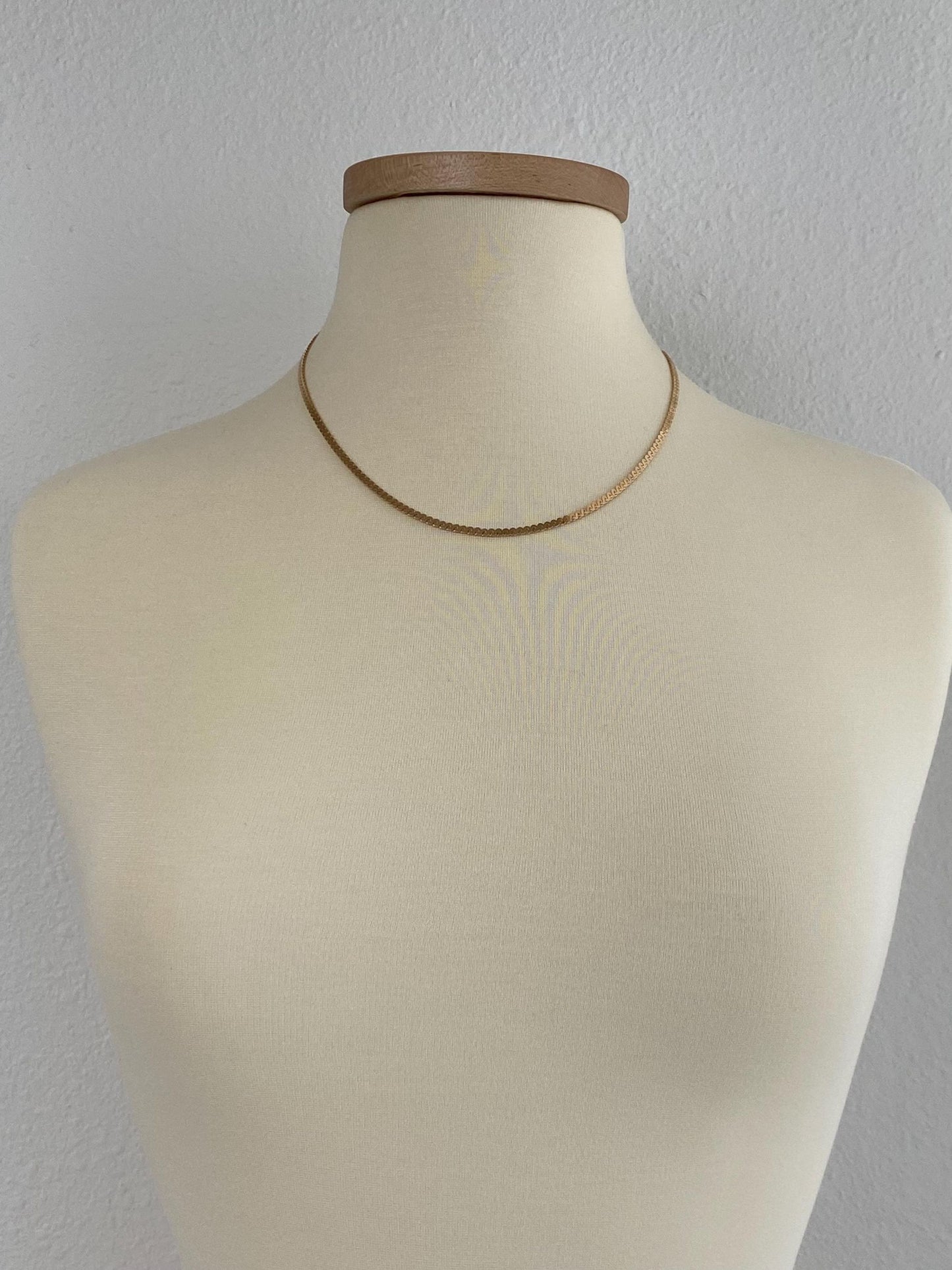 Vintage Solid 14k Yellow Gold Chunky Serpentine Chain Necklace - 19.75 inches