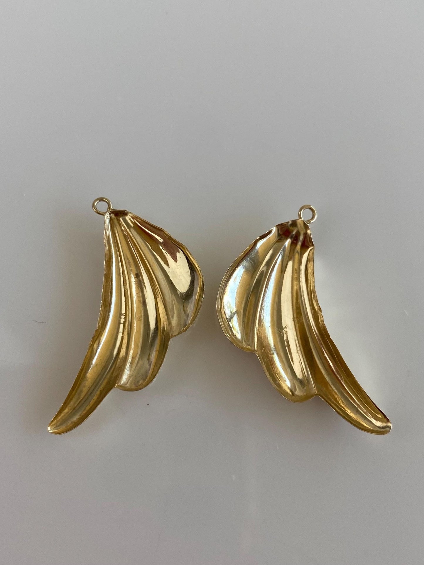 Vintage Solid 14k Yellow Gold Fluted Earring Jackets