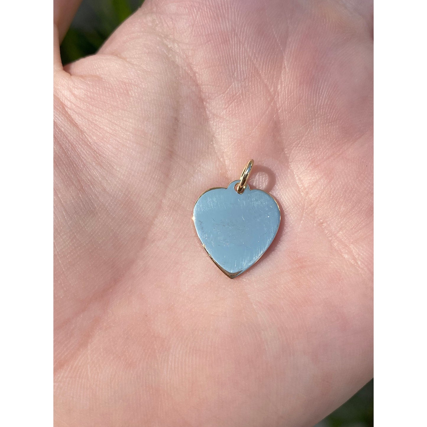 Vintage Solid 14k Yellow Gold Flat Heart Charm