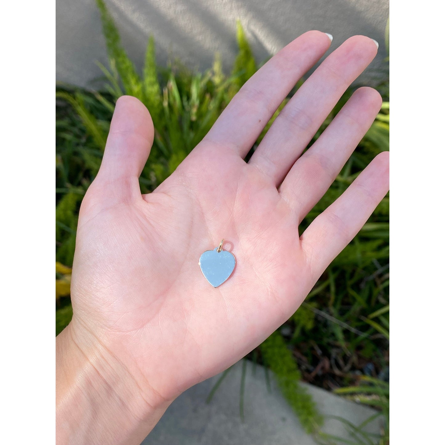 Vintage Solid 14k Yellow Gold Flat Heart Charm