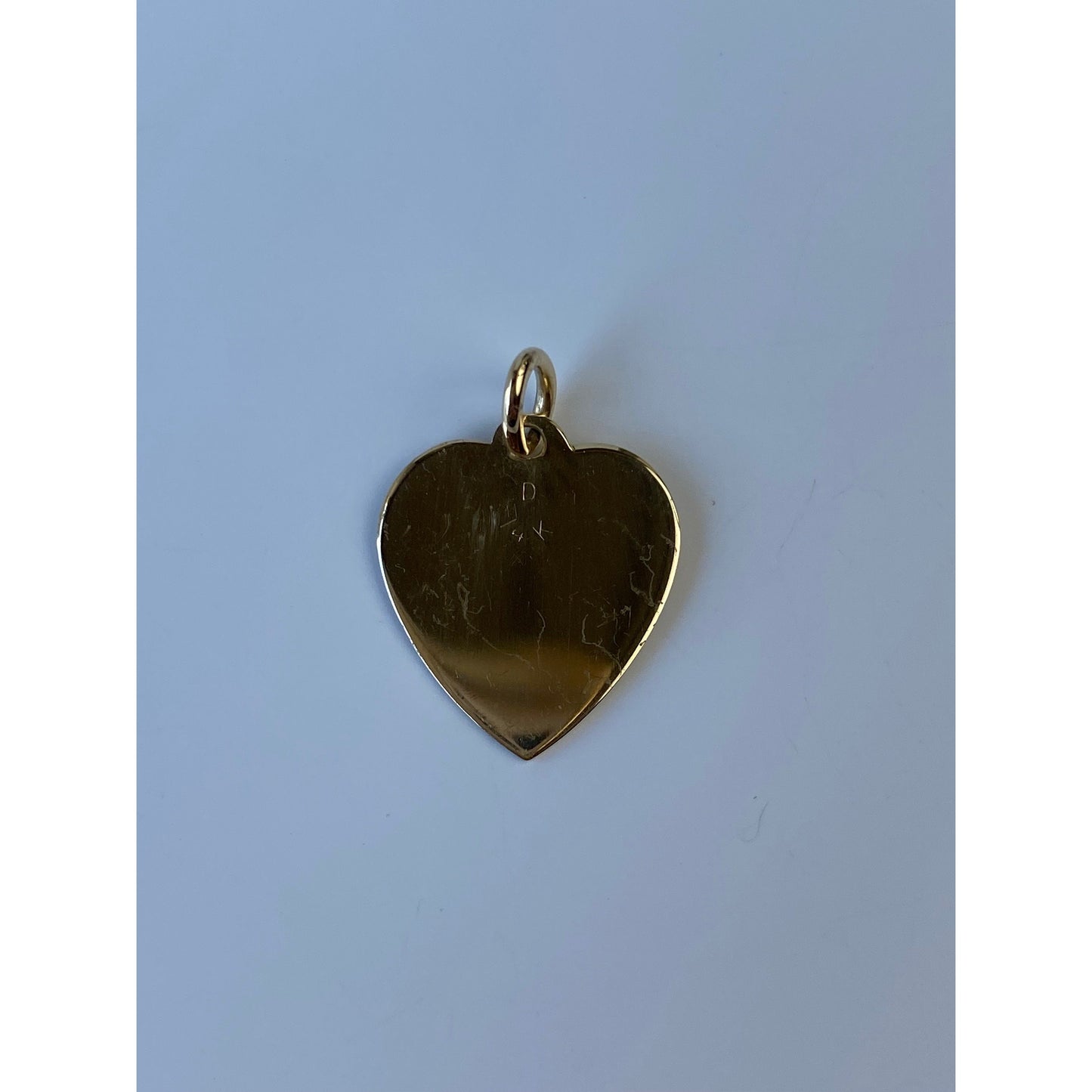 Vintage Solid 14k Yellow Gold Flat Heart Charm
