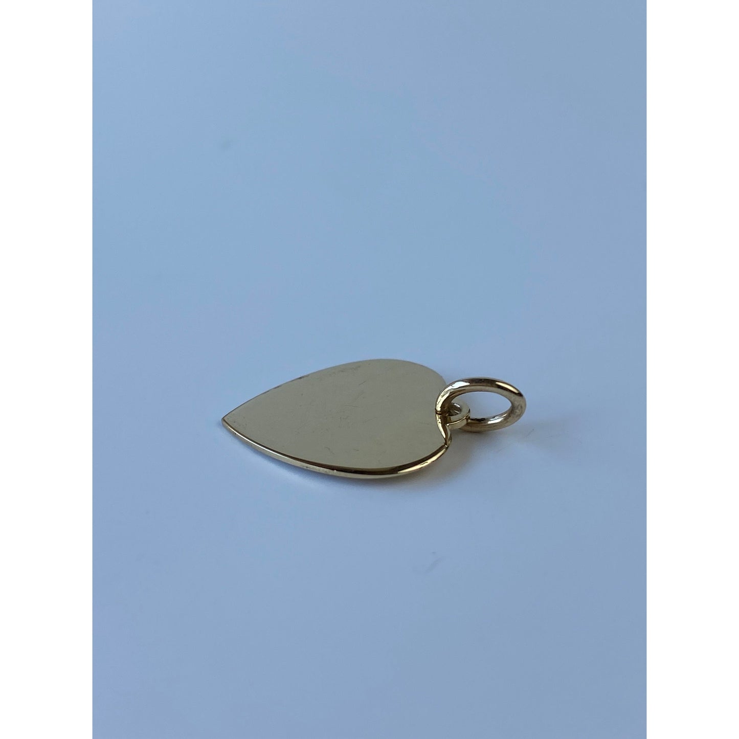 Vintage Solid 14k Yellow Gold Flat Heart Charm