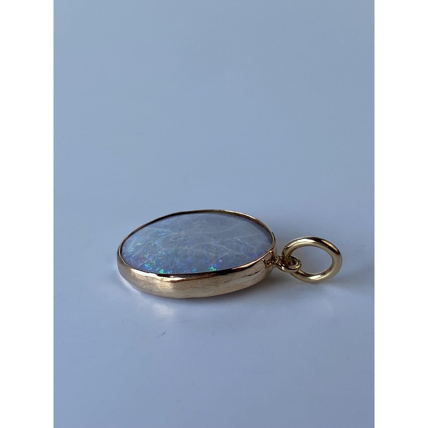 Vintage Solid 10k Yellow Gold Large Opal Charm