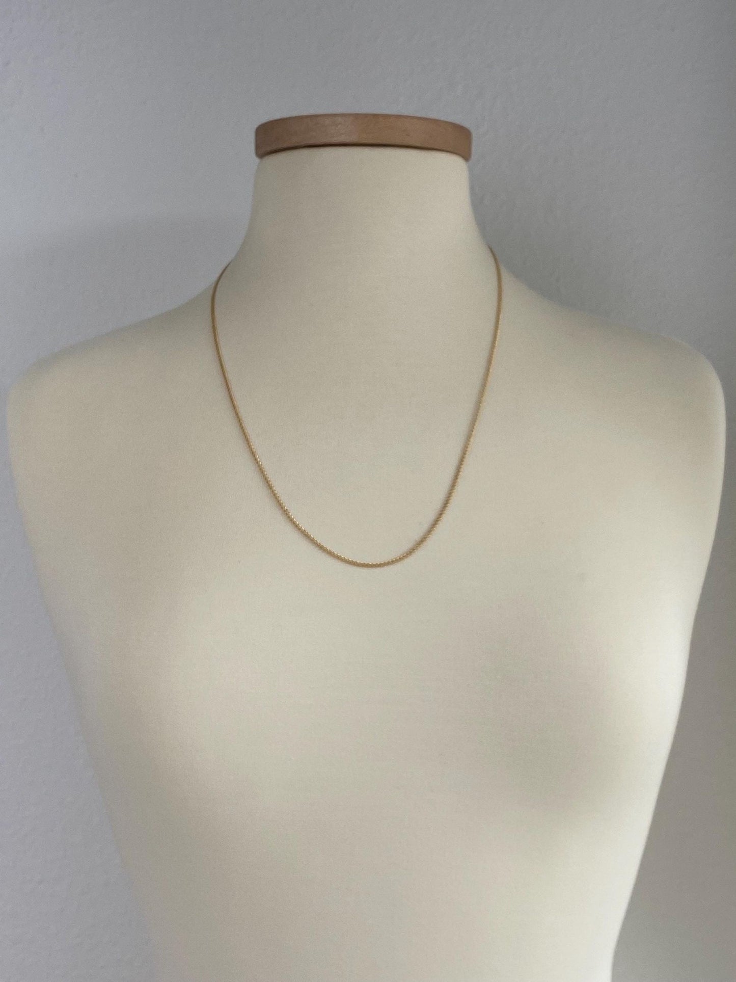 Vintage Solid 14k Yellow Gold Long Curb Chain Necklace - 24.5 inches