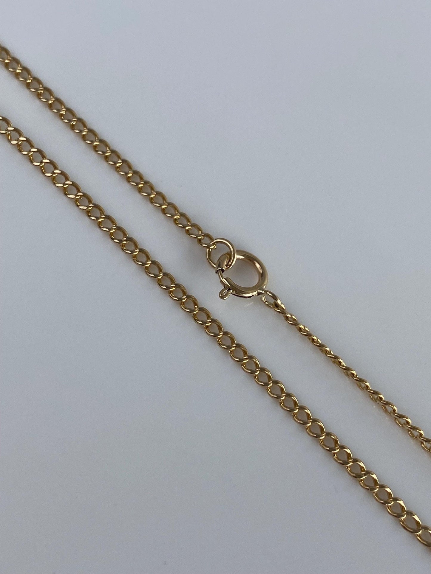 Vintage Solid 14k Yellow Gold Long Curb Chain Necklace - 24.5 inches