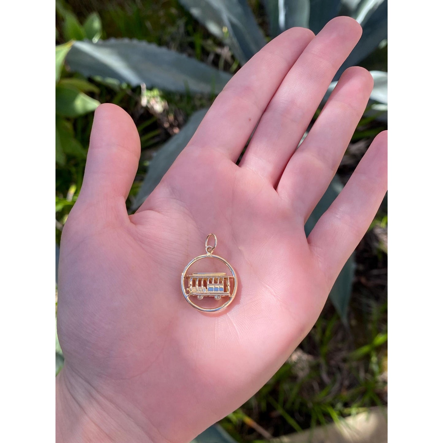 Solid 14k Yellow Gold San Francisco Trolley Charm