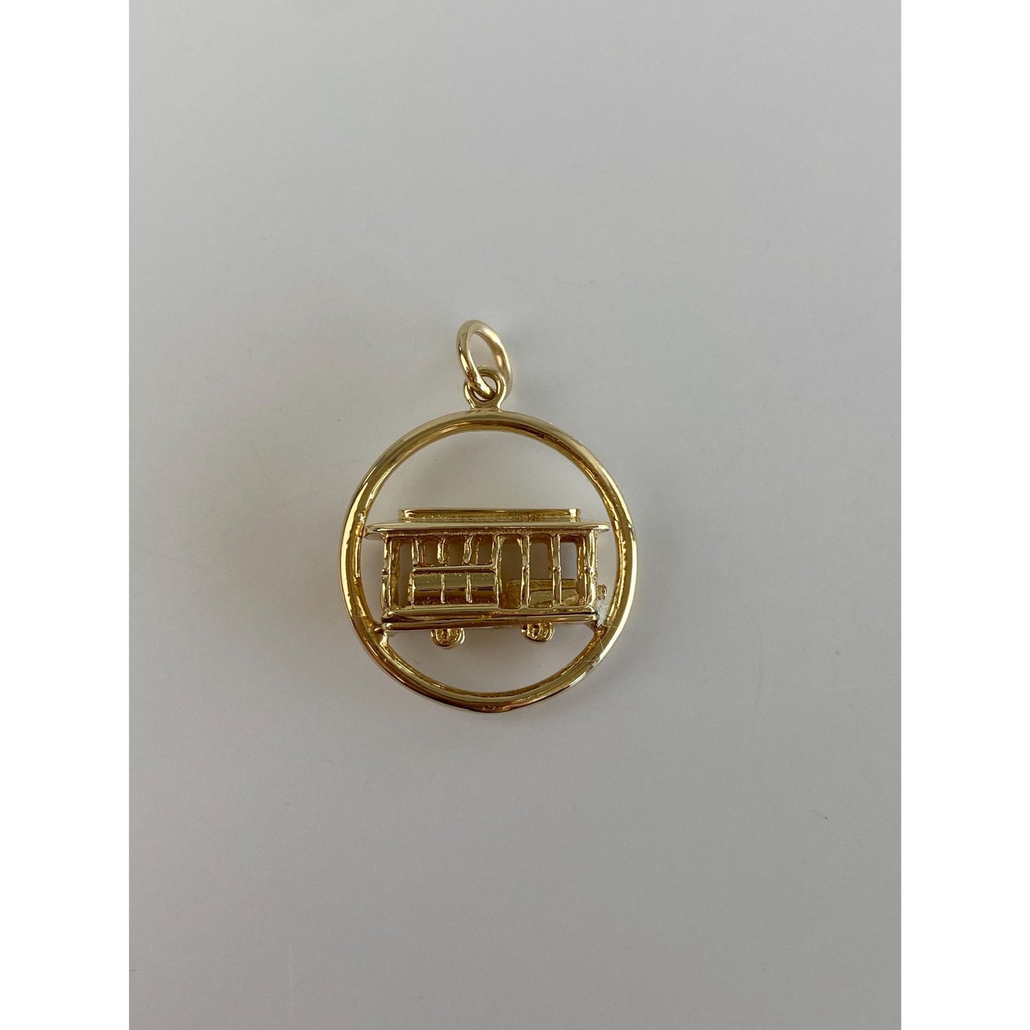 Solid 14k Yellow Gold San Francisco Trolley Charm