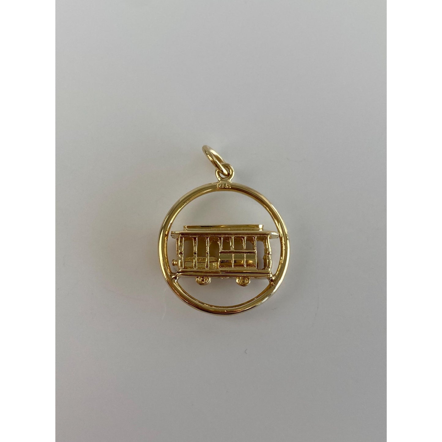 Solid 14k Yellow Gold San Francisco Trolley Charm