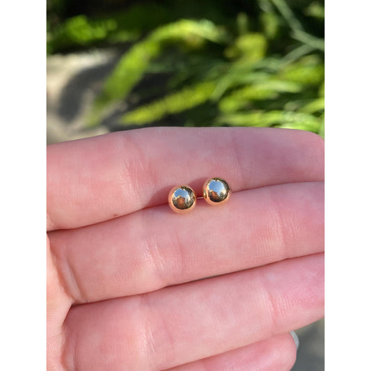 Vintage 14k Yellow Gold Ball Stud Earrings