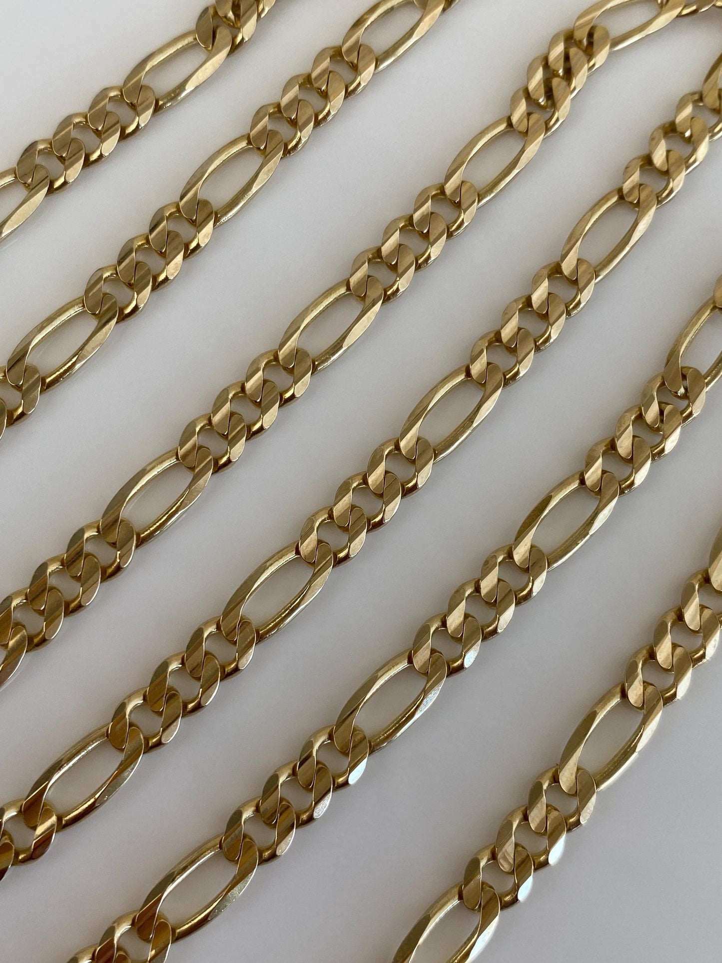 Vintage Solid 14k Yellow Gold Figaro Chain Necklace - 24.25 inches