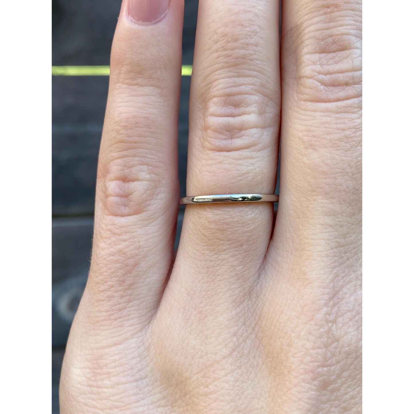 Vintage Solid 14k White Gold Slim Ring Band - Size 5.25