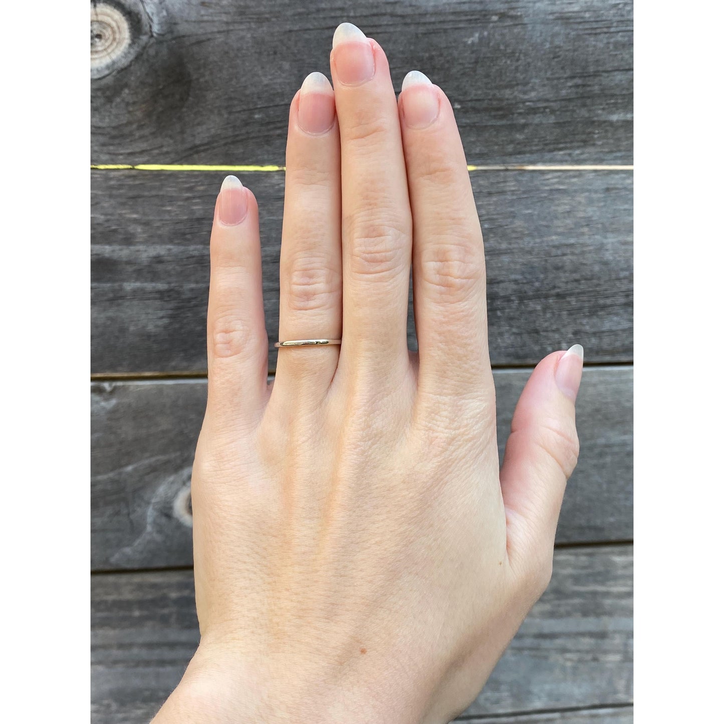 Vintage Solid 14k White Gold Slim Ring Band - Size 5.25