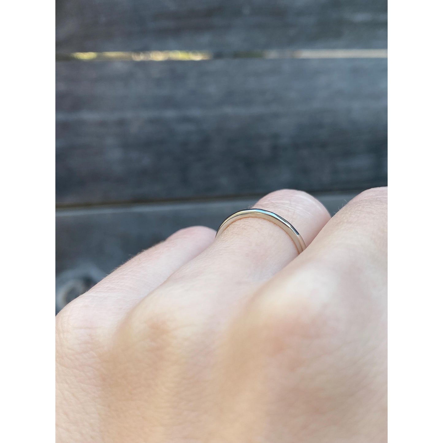 Vintage Solid 14k White Gold Slim Ring Band - Size 5.25