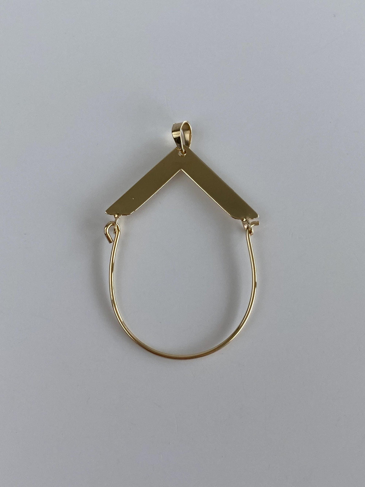 Vintage Solid 14k Yellow Gold Geometric Charm Holder Charm