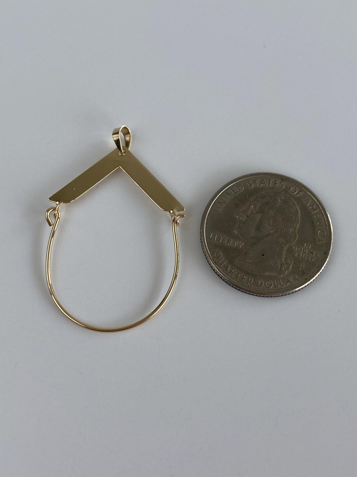 Vintage Solid 14k Yellow Gold Geometric Charm Holder Charm