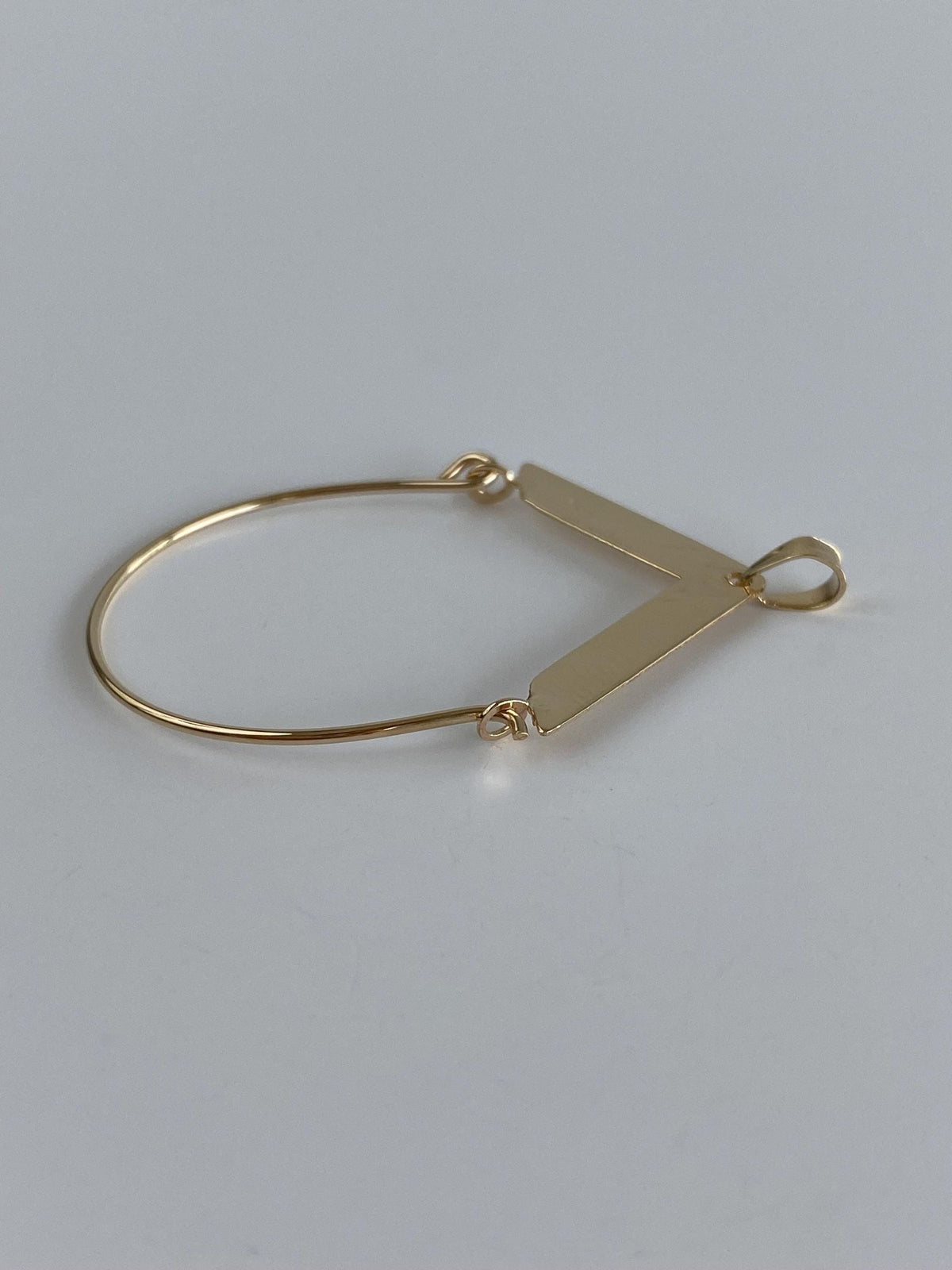 Vintage Solid 14k Yellow Gold Geometric Charm Holder Charm