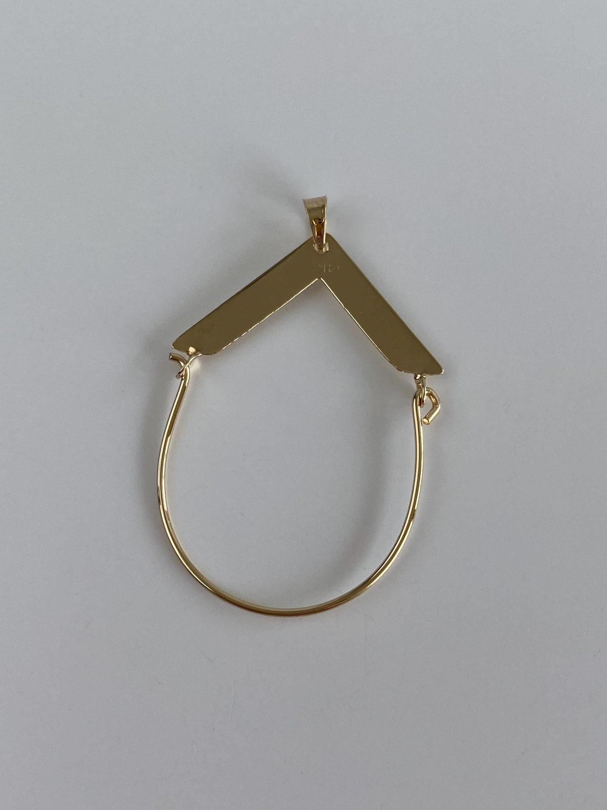 Vintage Solid 14k Yellow Gold Geometric Charm Holder Charm