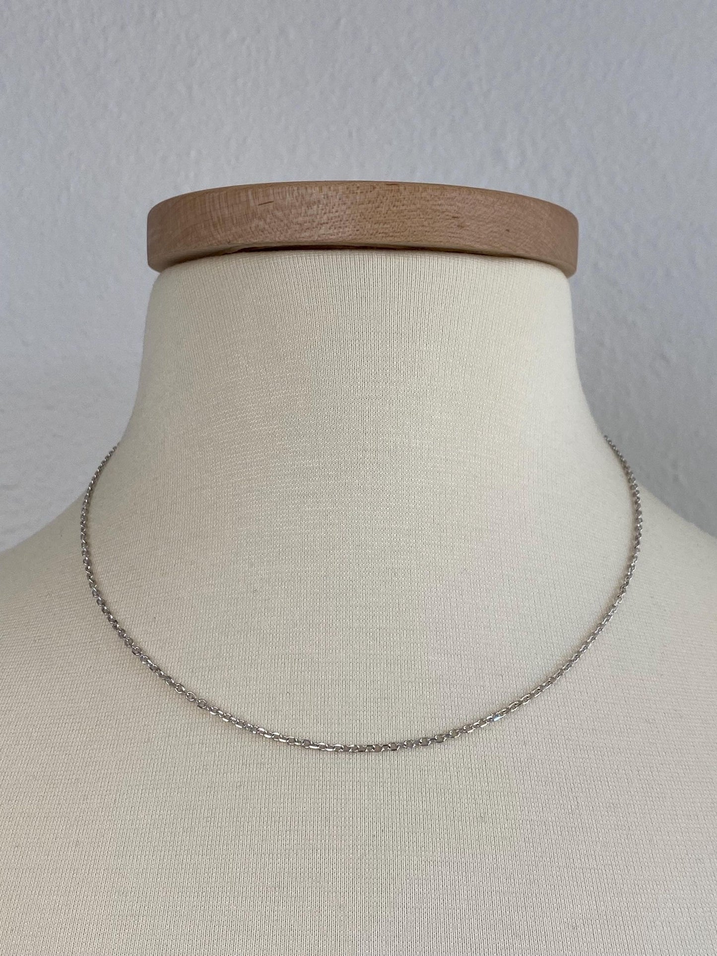Vintage Solid 14k White Gold Cable Chain Necklace - 18.25 inches