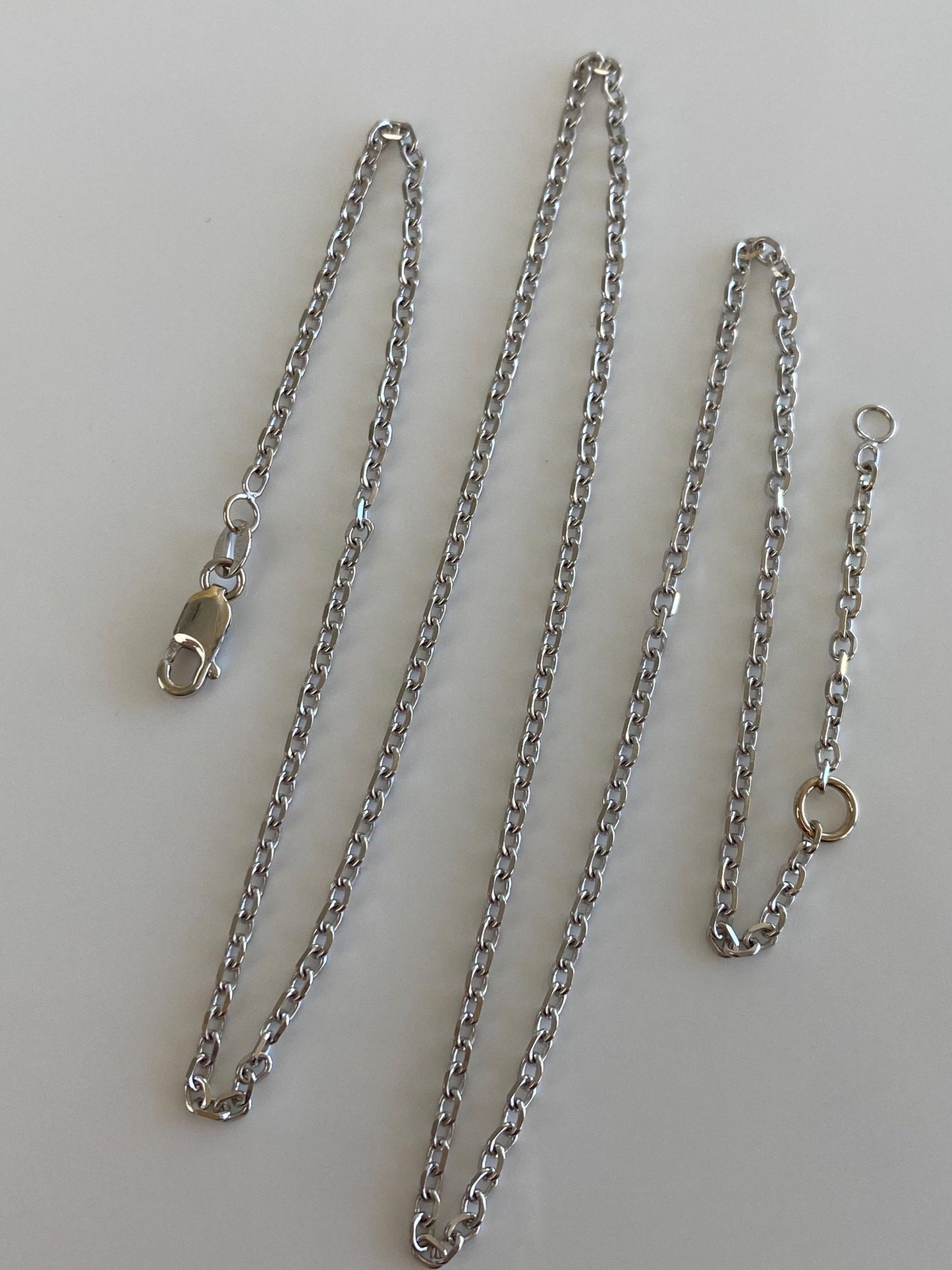 Vintage Solid 14k White Gold Cable Chain Necklace - 18.25 inches