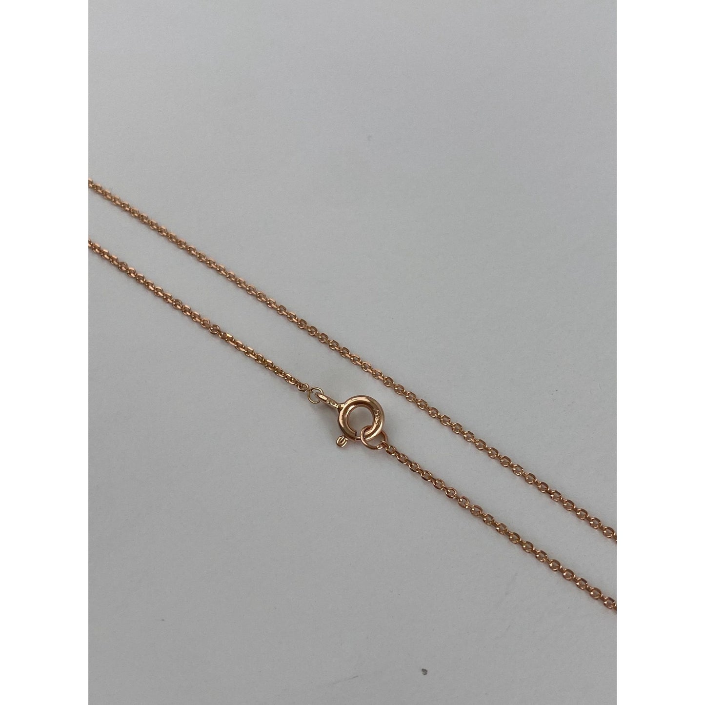 Vintage Solid 14k Rose Gold Tight Rolo Chain Adjustable Lariat Necklace - 19.5 inches