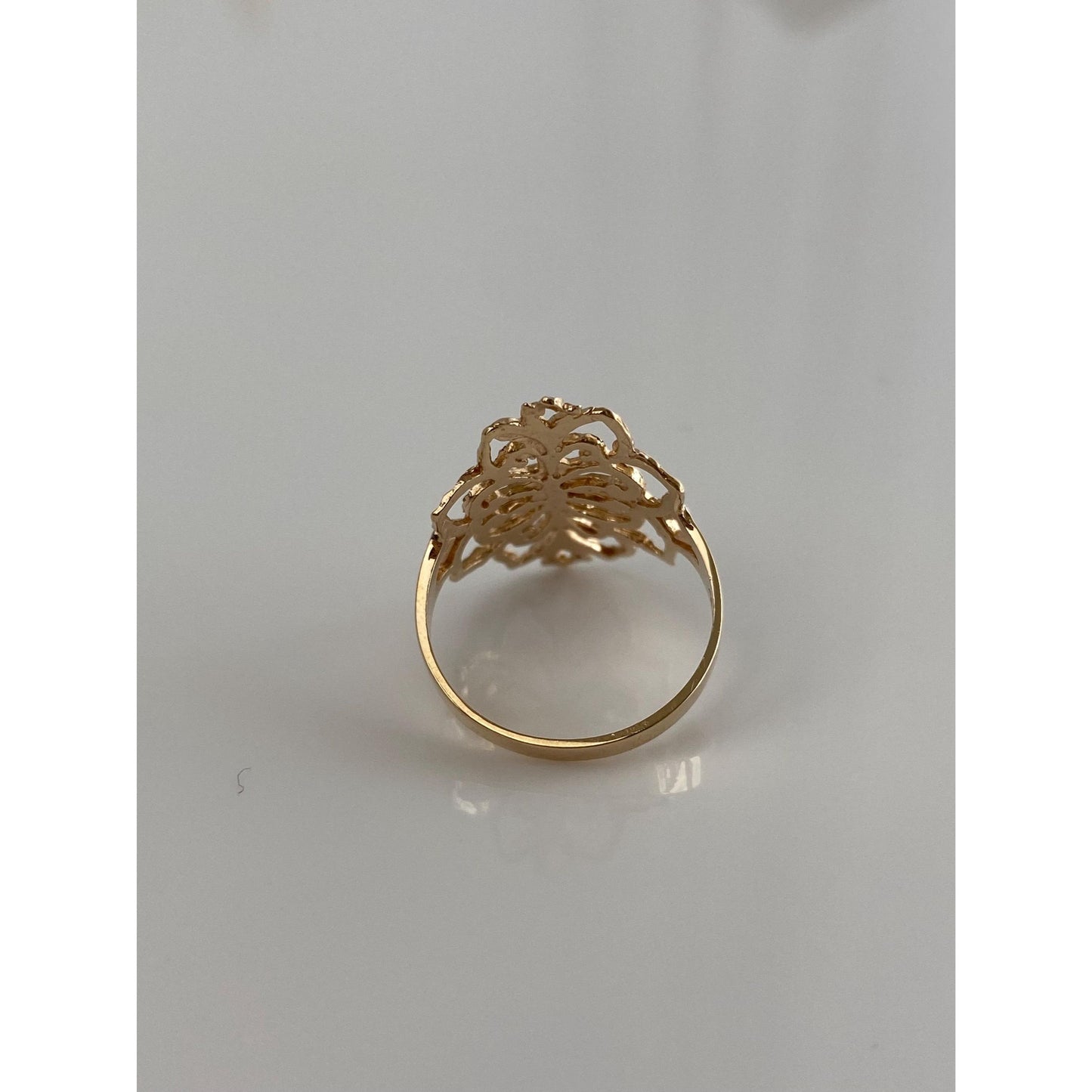 Vintage Solid 10k Yellow Gold Diamond Cut Ring - Size 5.5