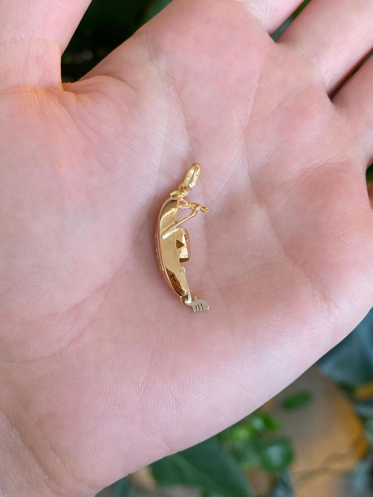 Vintage 18k White & Yellow Gold Gondola Charm