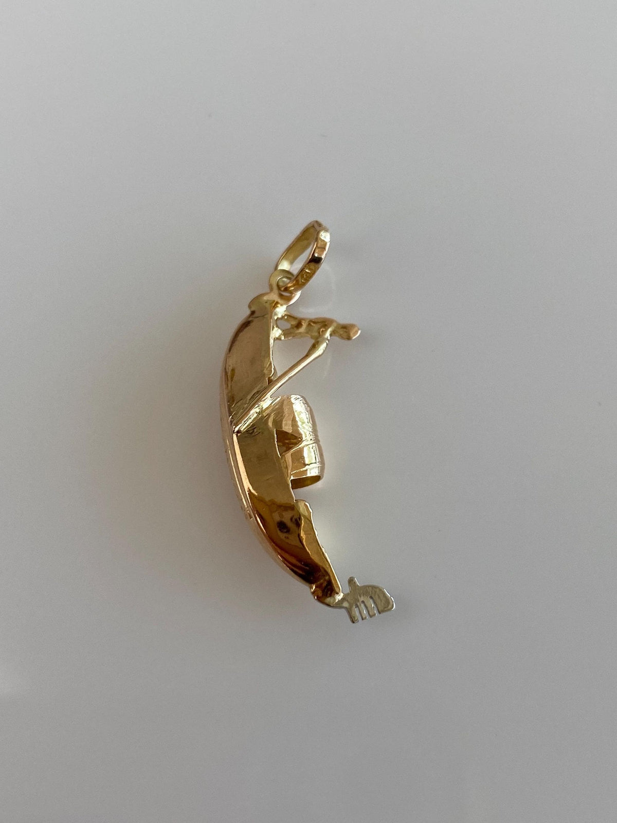 Vintage 18k White & Yellow Gold Gondola Charm