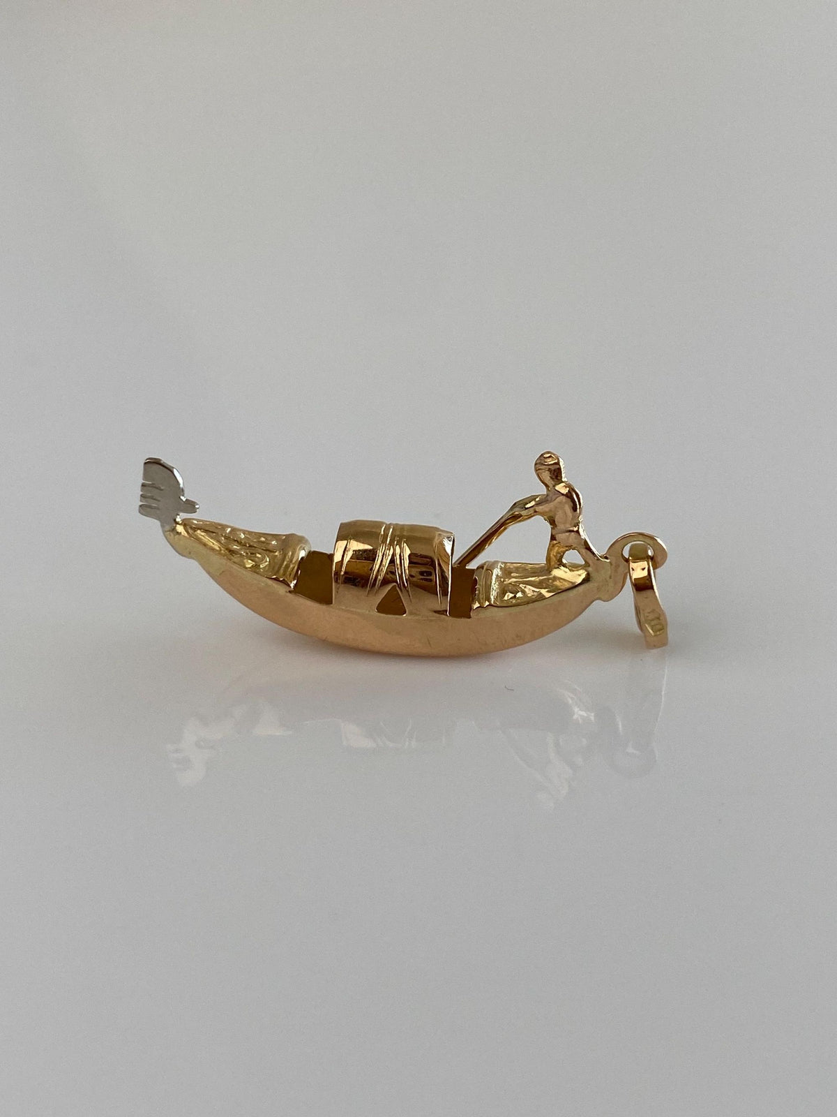 Vintage 18k White & Yellow Gold Gondola Charm