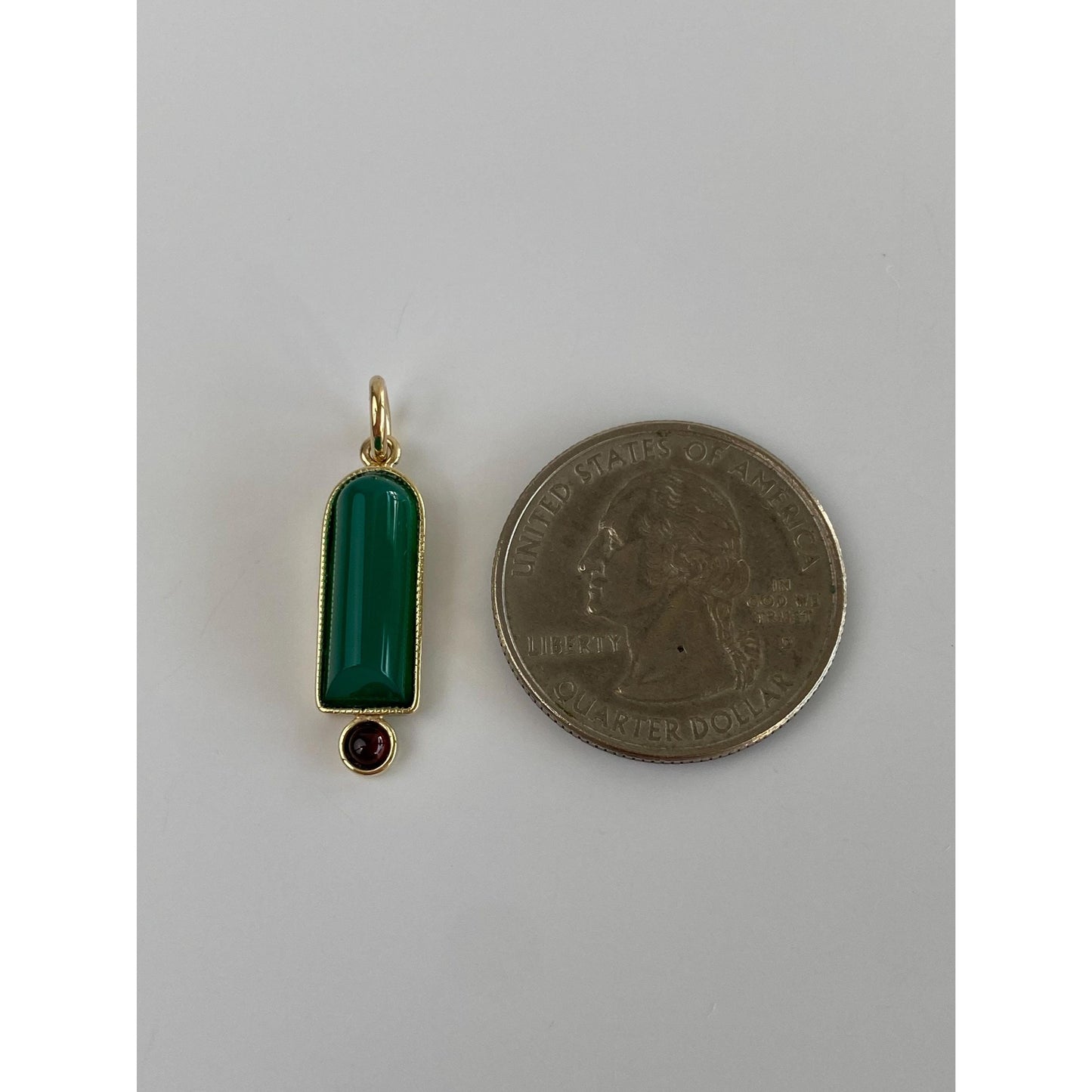 Vintage Solid 14k Yellow Gold Chrysoprase Garnet Charm