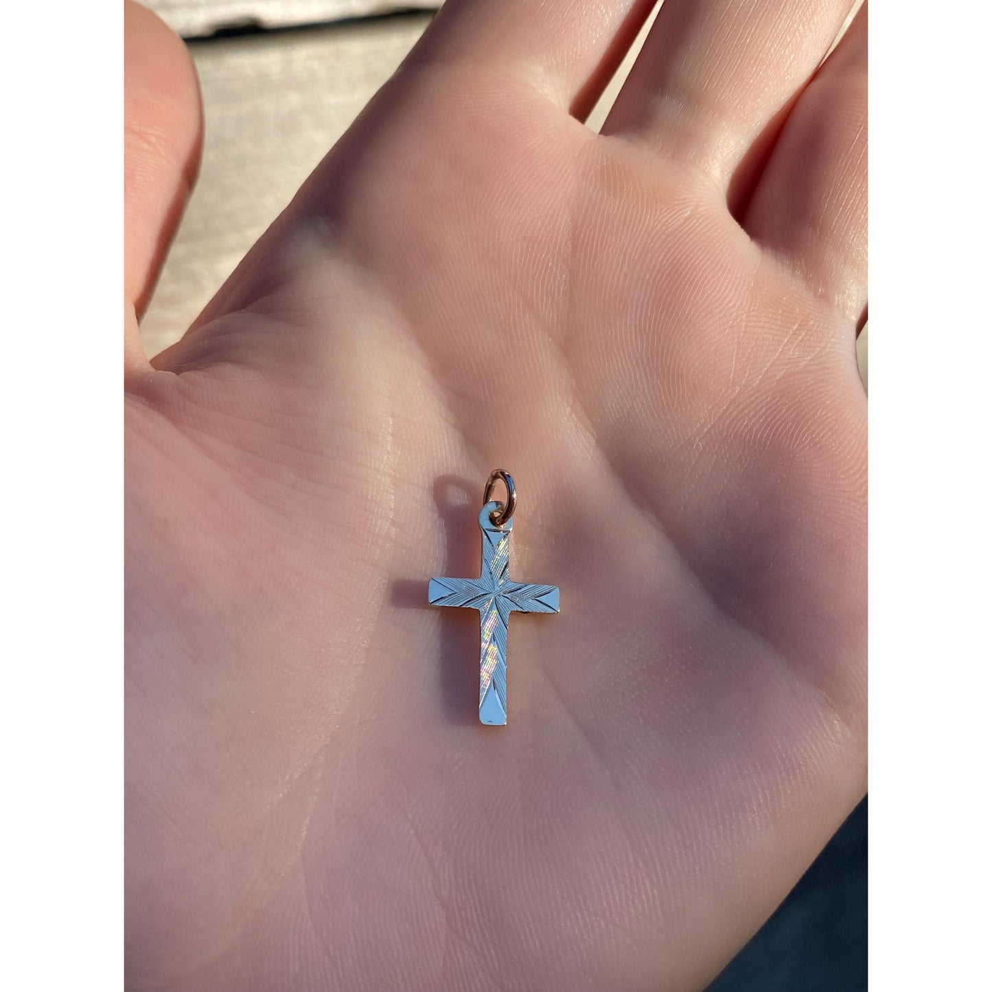 Vintage 14k Yellow Gold Cross Charm