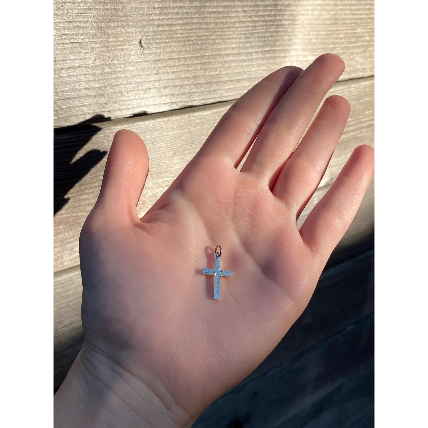 Vintage 14k Yellow Gold Cross Charm