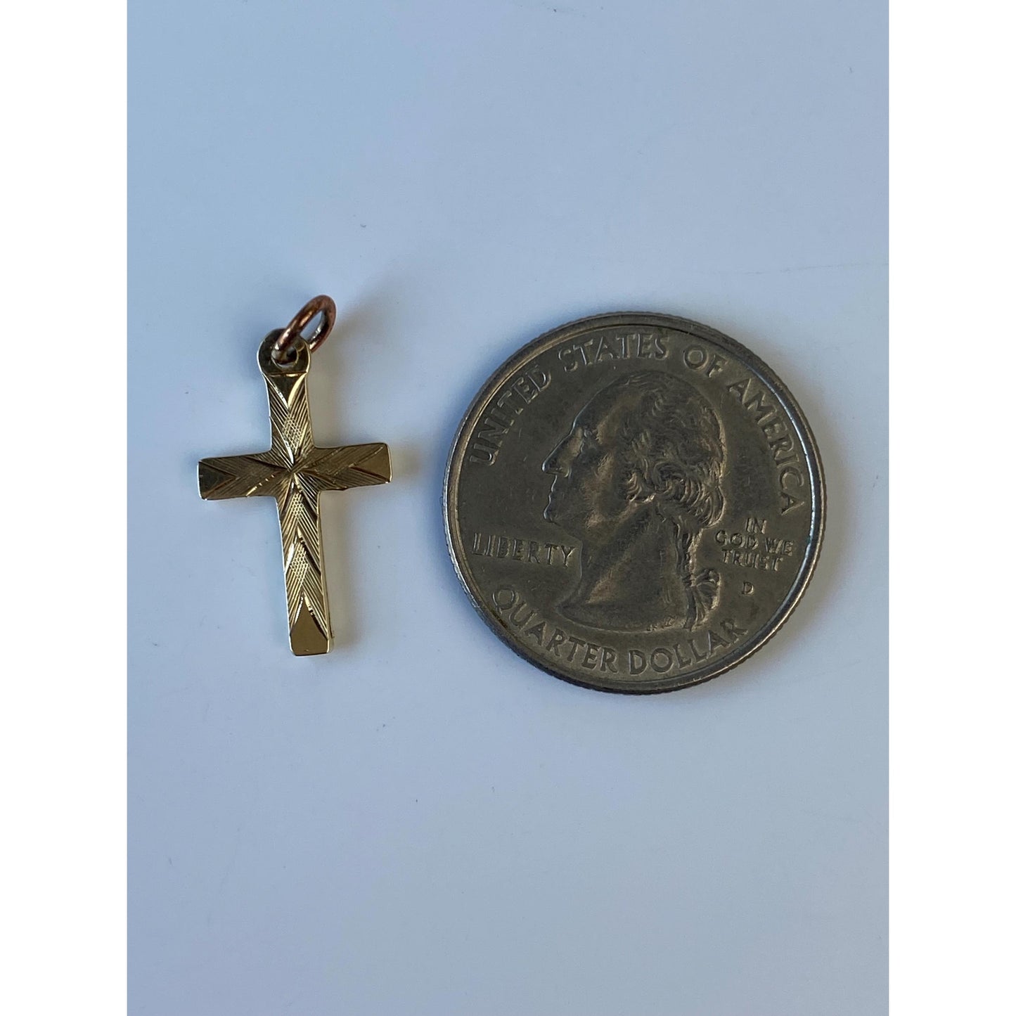 Vintage 14k Yellow Gold Cross Charm