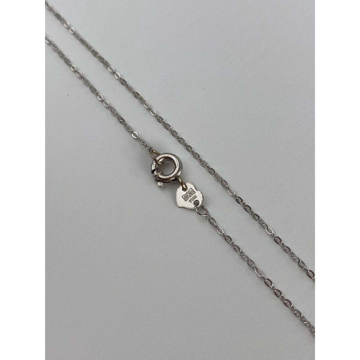 Solid 18k White Gold Cable Link Chain Necklace - 17 inches