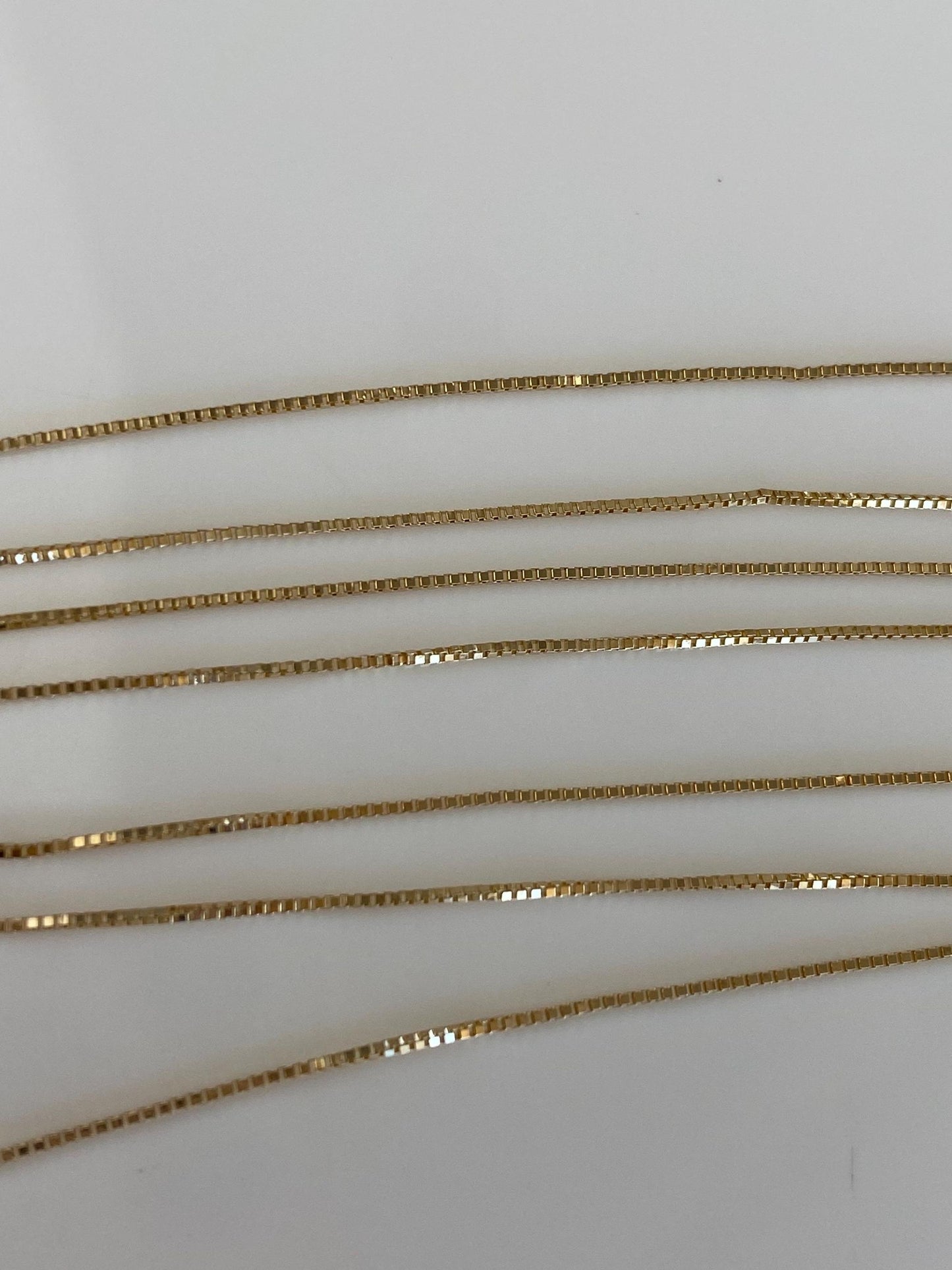 Vintage Solid 14k Yellow Gold Dainty Box Chain Necklace - 18.75 inches