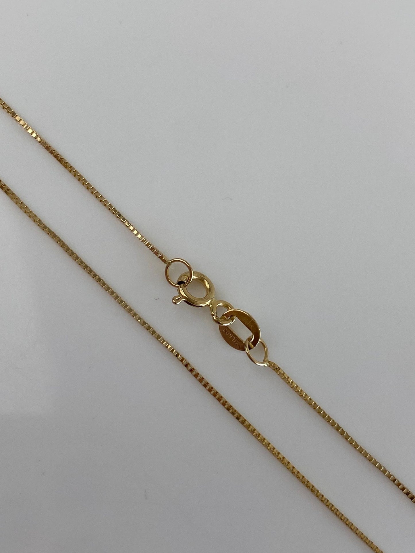 Vintage Solid 14k Yellow Gold Dainty Box Chain Necklace - 18.75 inches