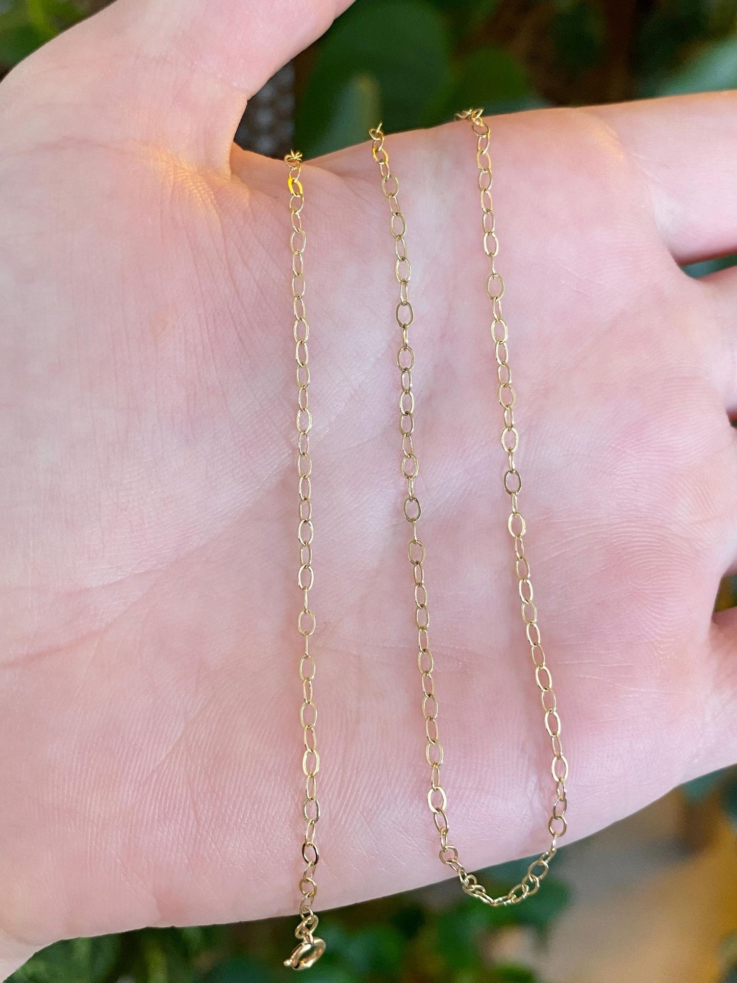 Vintage Solid 18k Yellow Gold Cable Chain Necklace - 18.25 inches