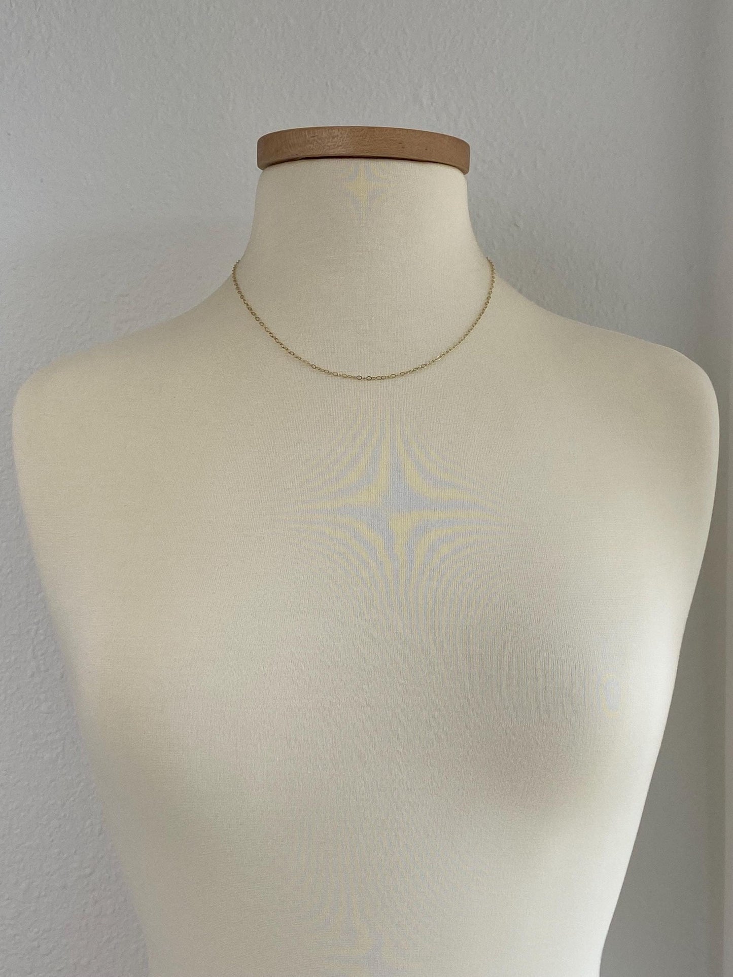 Vintage Solid 18k Yellow Gold Cable Chain Necklace - 18.25 inches