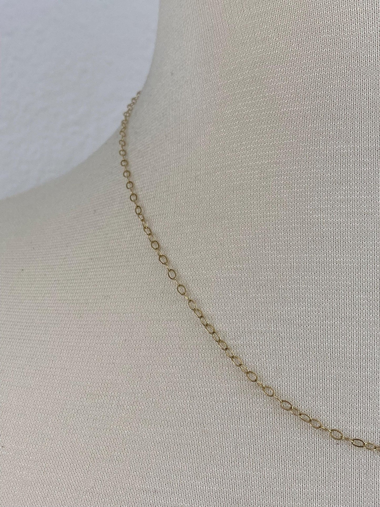 Vintage Solid 18k Yellow Gold Cable Chain Necklace - 18.25 inches