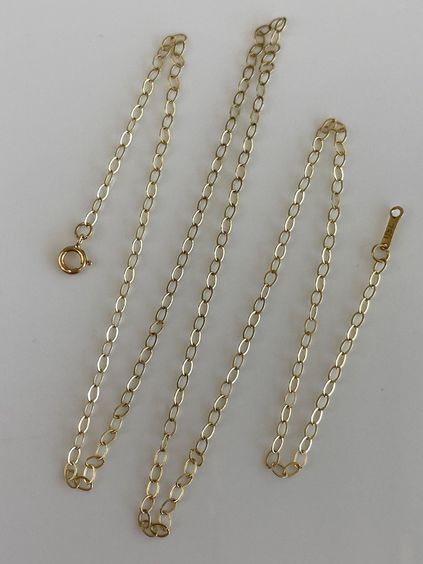 Vintage Solid 18k Yellow Gold Cable Chain Necklace - 18.25 inches