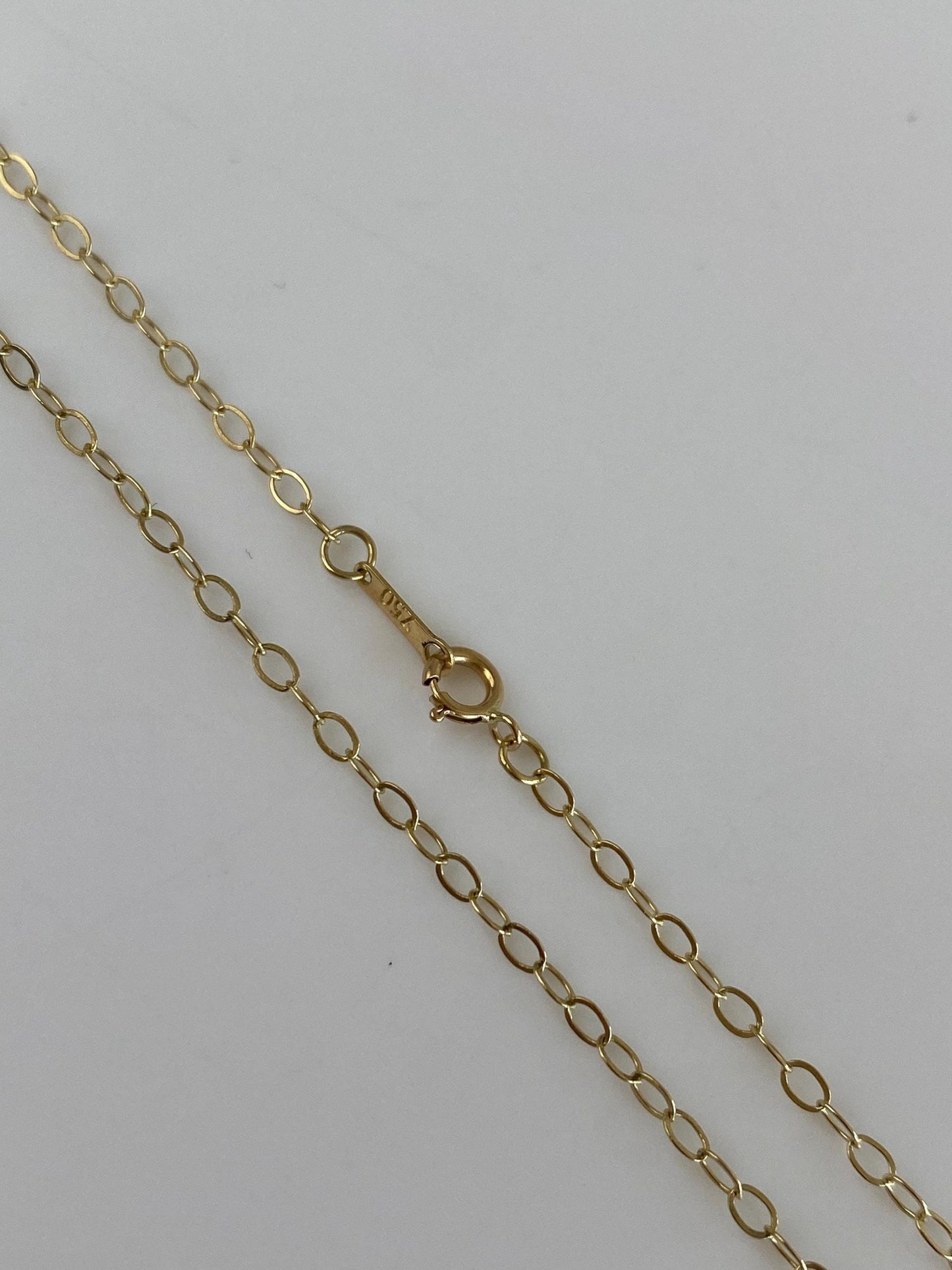 Vintage Solid 18k Yellow Gold Cable Chain Necklace - 18.25 inches