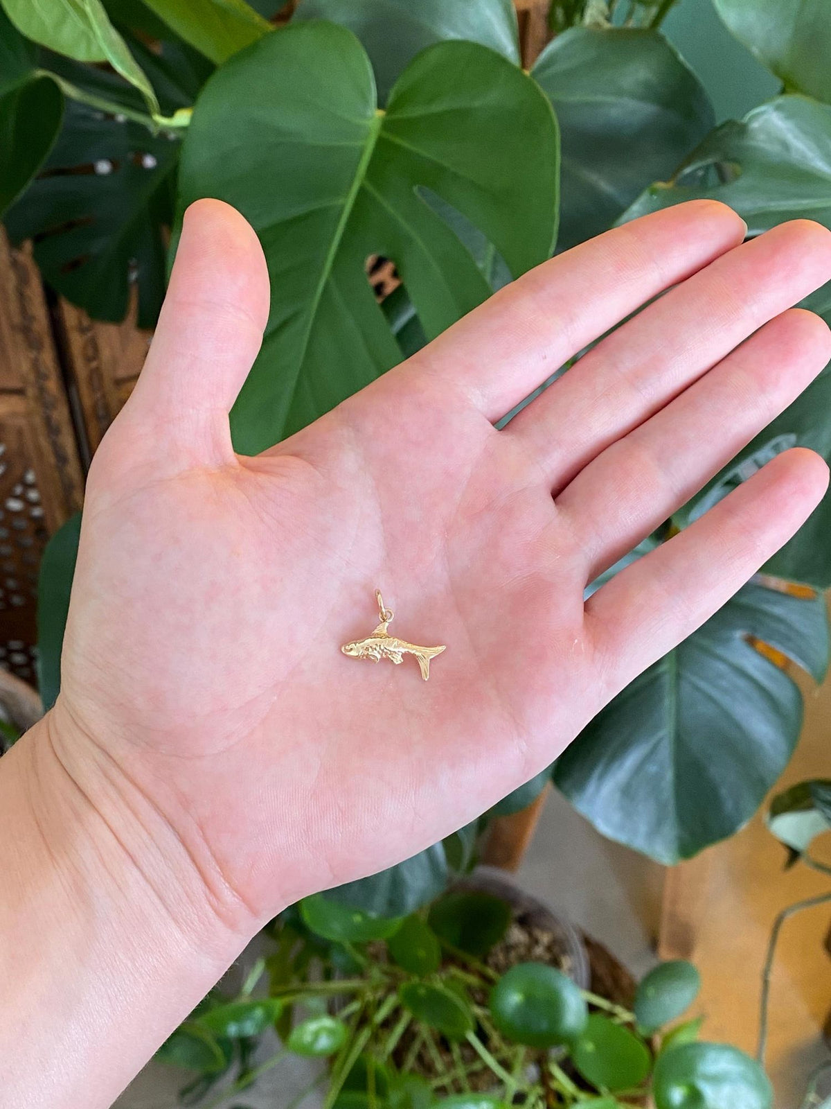 Vintage Solid 14k Yellow Gold Fish Charm